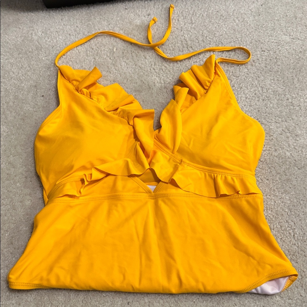 Yellow Ruffled Swimsuit